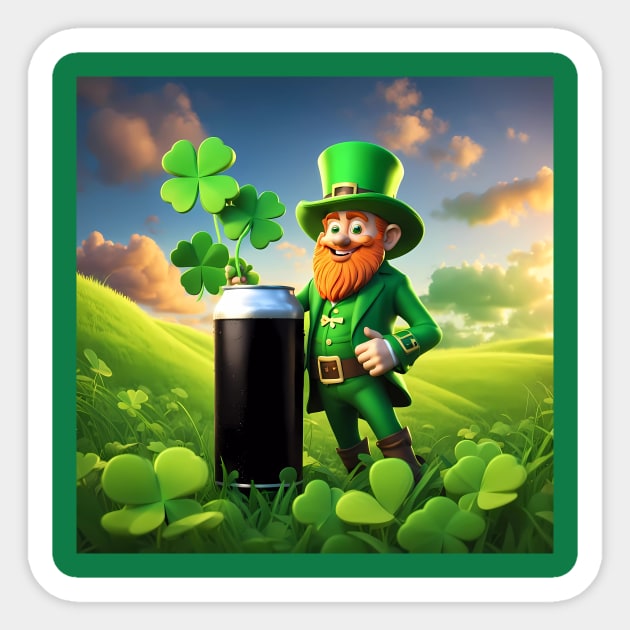 Folk Art Leprechaun Sticker by Colin-Bentham